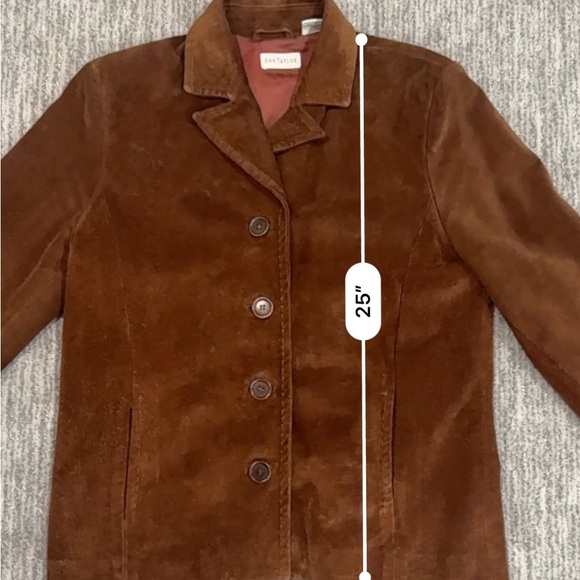 Ann Taylor Brown Suede Leather Jacket Size M - Picture 4 of 8